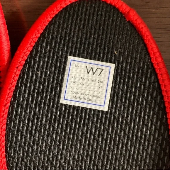 ROTHY’s Red and Blue Lined Round Toe Ballet Comfort Flats size 7 - Picture 6 of 6